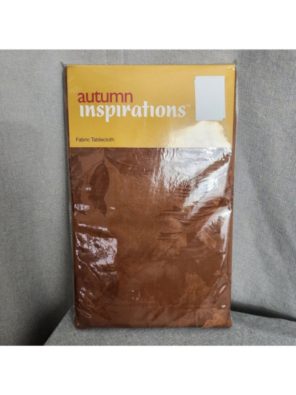Autumn Inspirations Light Brown Fabric Tablecloth 1pc 60" x 84" Oblong NEW - Picture 2 of 5